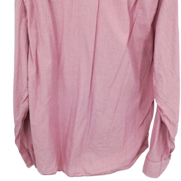 Tailored J Crew Button Down Collared Shirt Size L Red White Plaid Long Sleeve - Picture 8 of 11